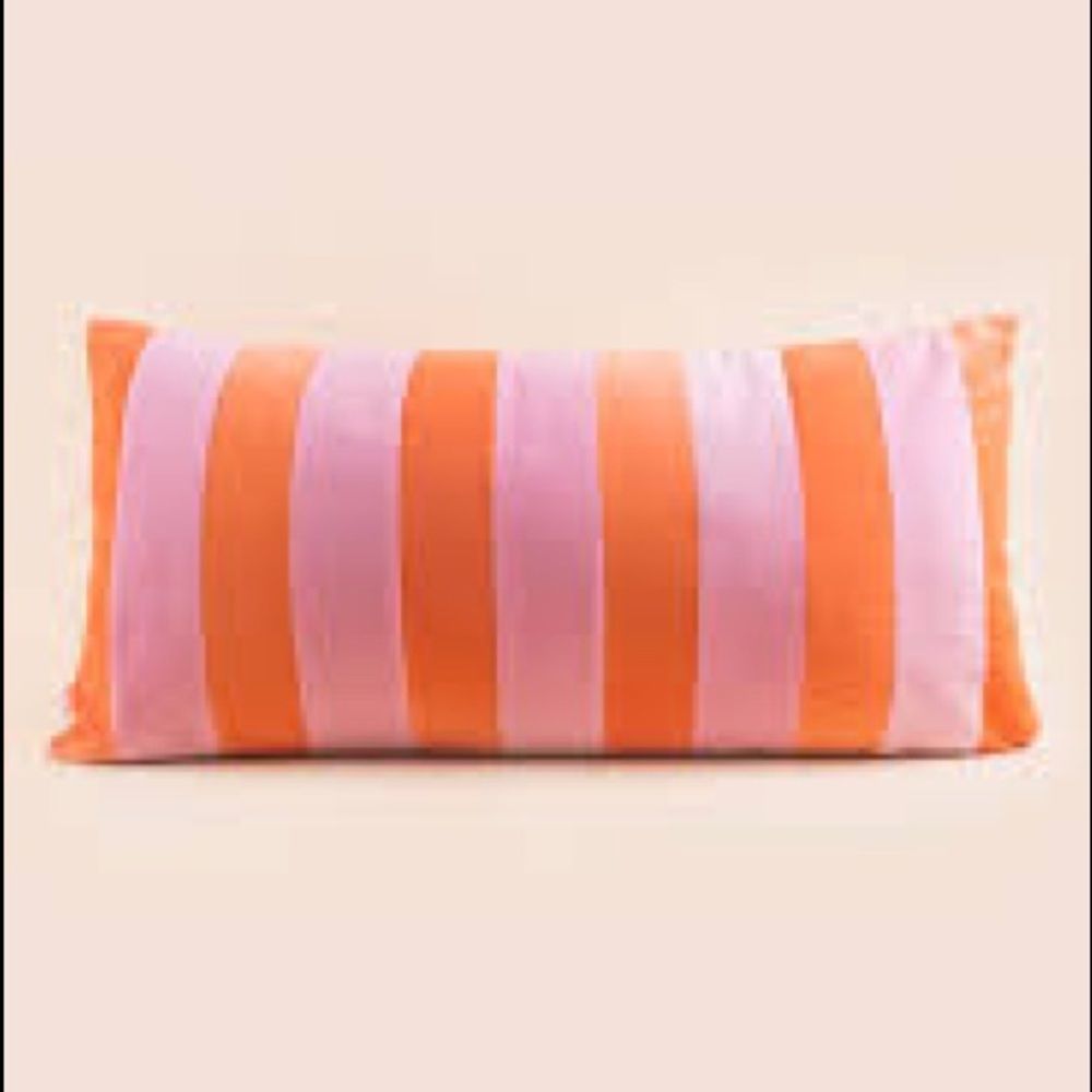 Striped Velvet Lumbar Pillow